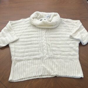 NWT white half sleeve chunky knit cowl neck sweater sz XL United States Sweaters